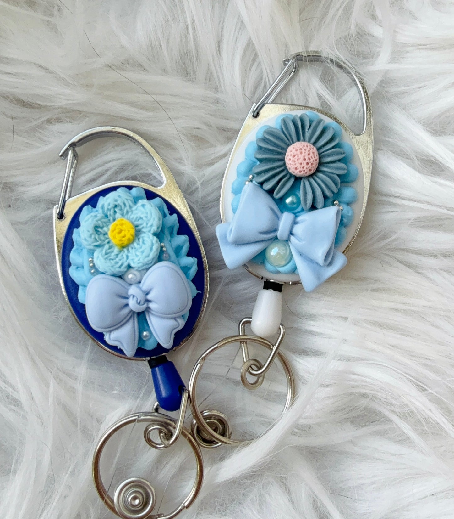 Badge Reel - Blue Floral