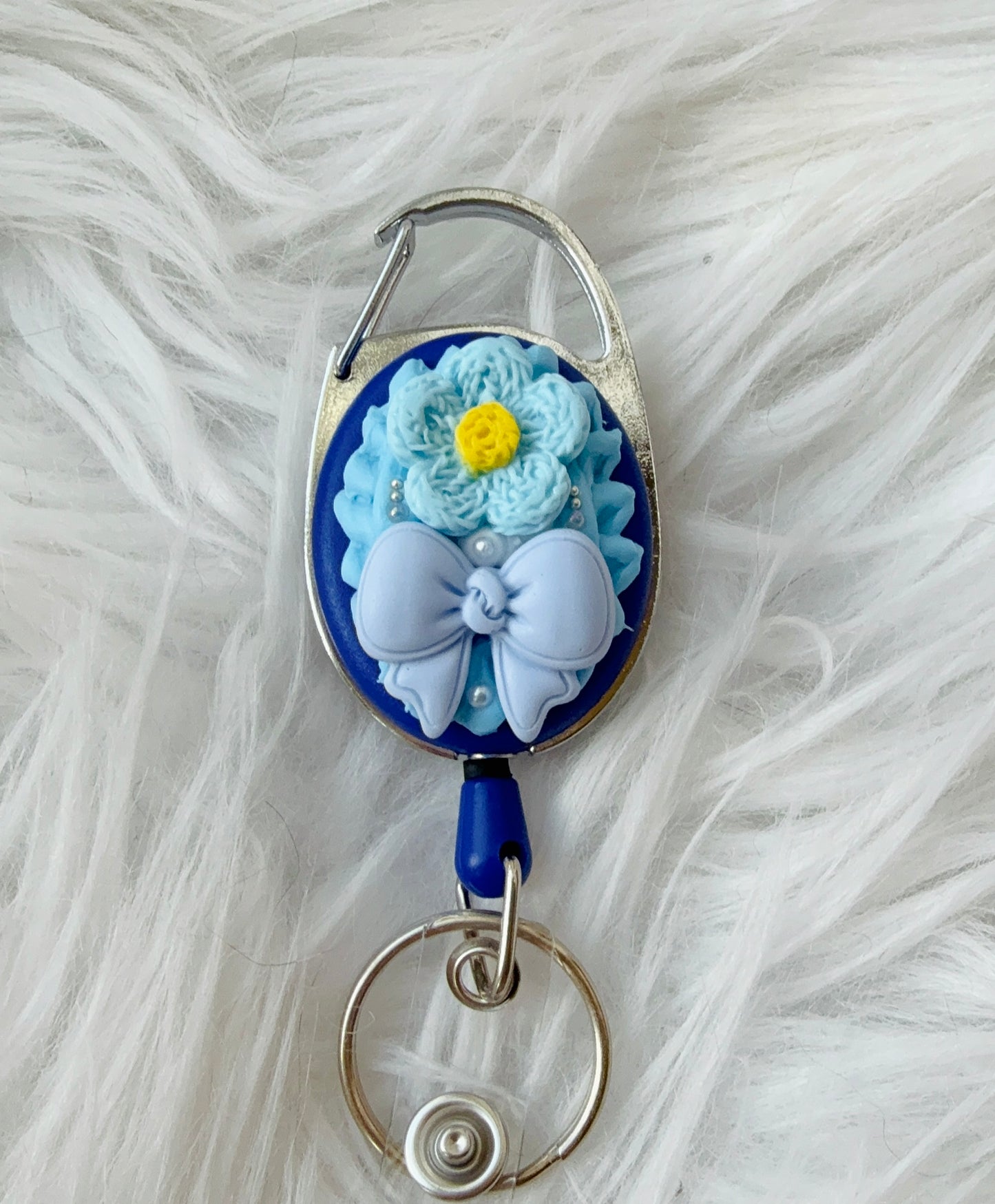 Badge Reel - Blue Floral