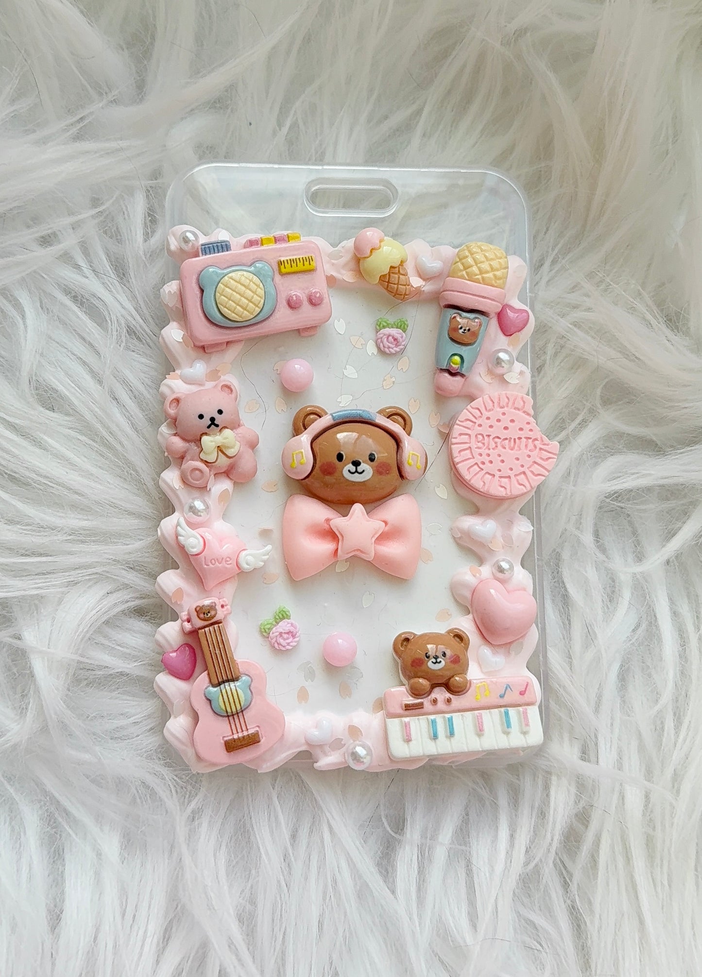 Card Holder - Pink Bear