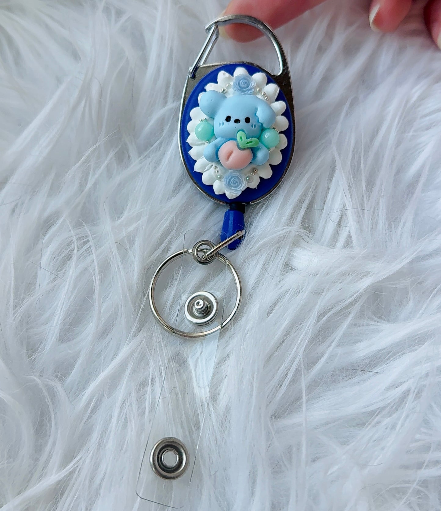 Badge Reel - Blue Bunny