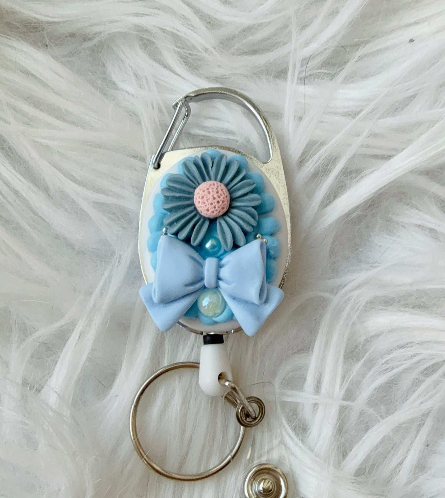 Badge Reel - Blue Floral